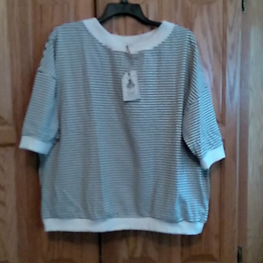 Easel net small body short sleeve sweatshirt